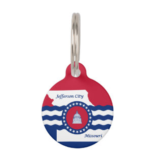 Flag Jefferson city, Missouri Pet ID-Tag Haustiermarke