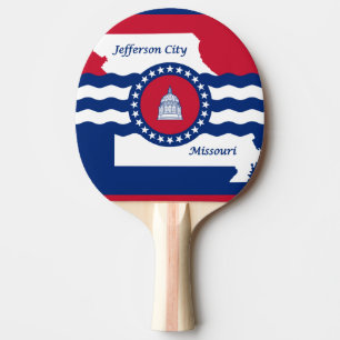 Flag Jefferson City, Missouri Ping Pong Paddle Tischtennis Schläger