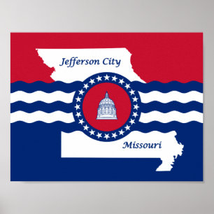 Flag Jefferson City, Missouri Poster