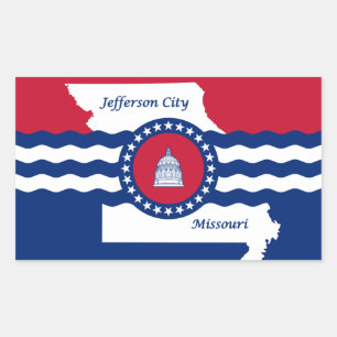 Flag Jefferson City, Missouri rechteckiger Stick Rechteckiger Aufkleber