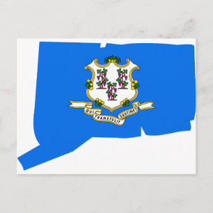 Flag-Karte Connecticut Postkarte