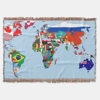 Flag-Karte der Welt 2 Decke