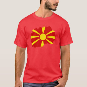 Flag-Karte des T - Shirt Mazedonien
