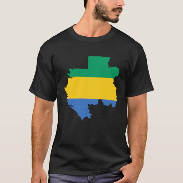 Flag-Karte Gabuns T-Shirt (Vorderseite)