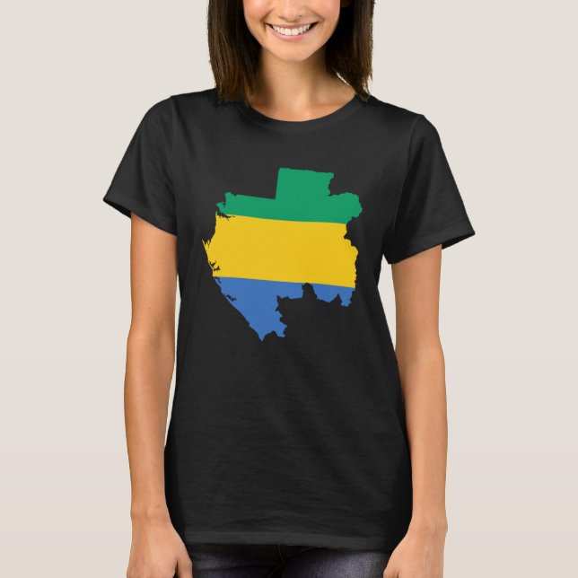 Flag-Karte Gabuns T-Shirt (Vorderseite)