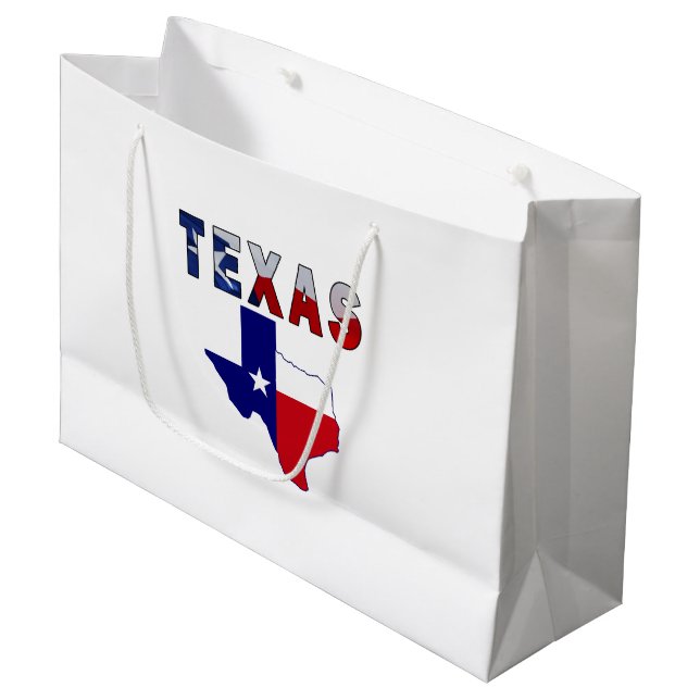 Flag-Karte mit Texas Große Geschenktüte (Vorderseite Schrägansicht)