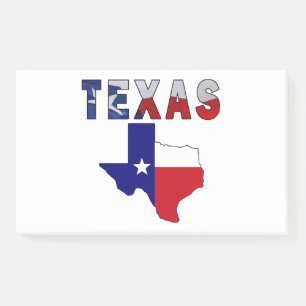 Flag-Karte mit Texas Post-it Klebezettel