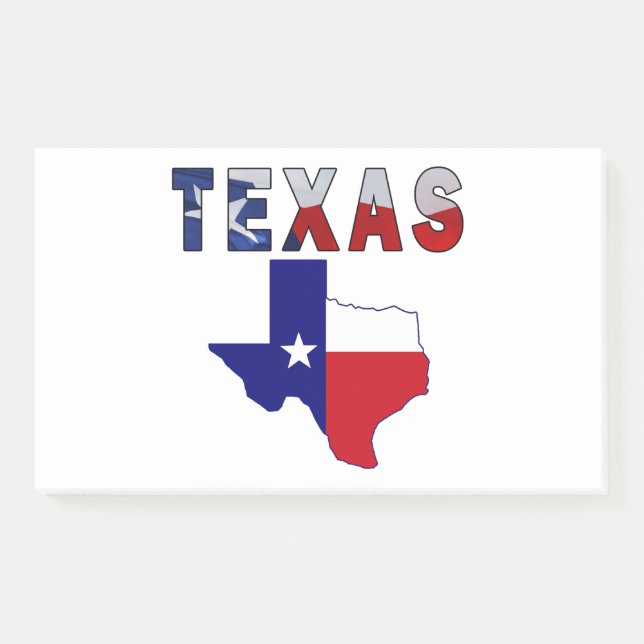 Flag-Karte mit Texas Post-it Klebezettel (Vorderseite)