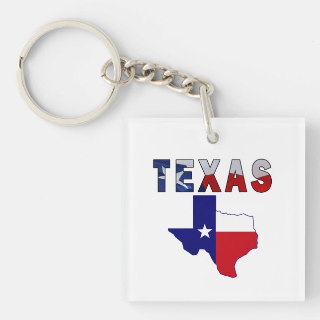 Flag-Karte mit Texas Schlüsselanhänger (Vorderseite)