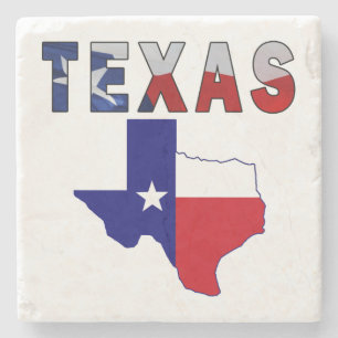 Flag-Karte mit Texas Steinuntersetzer