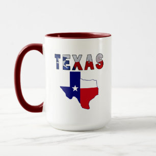 Flag-Karte mit Texas Tasse