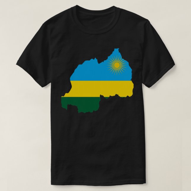 Flag-Karte Ruandas T-Shirt (Design vorne)