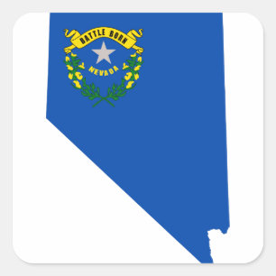 Flag-Karte von Nevada Quadratischer Aufkleber