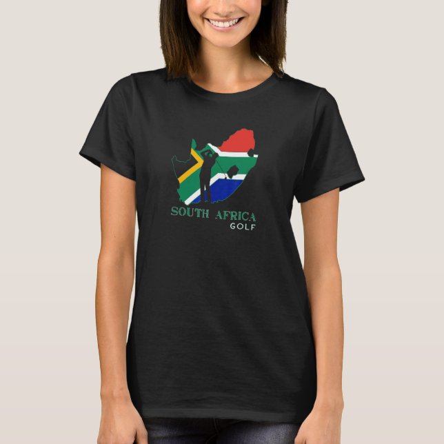 Flag Karte von South Africa Golf Pro African Golfe T-Shirt (Vorderseite)