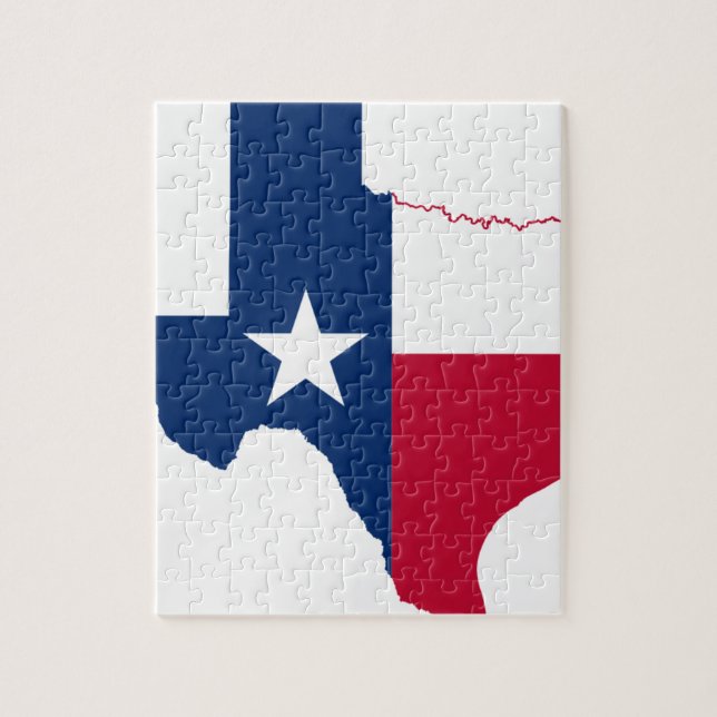 Flag-Karte von Texas Puzzle (Vertikal)