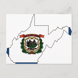 Flag-Karte West Virginia Postkarte