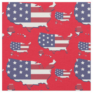 Flag-Kartenmuster der Staaten Stoff