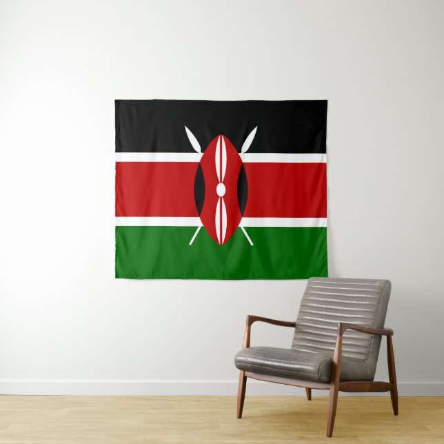 Flag Kenya Tapestry Wandteppich (Beispiel (Horizontal))