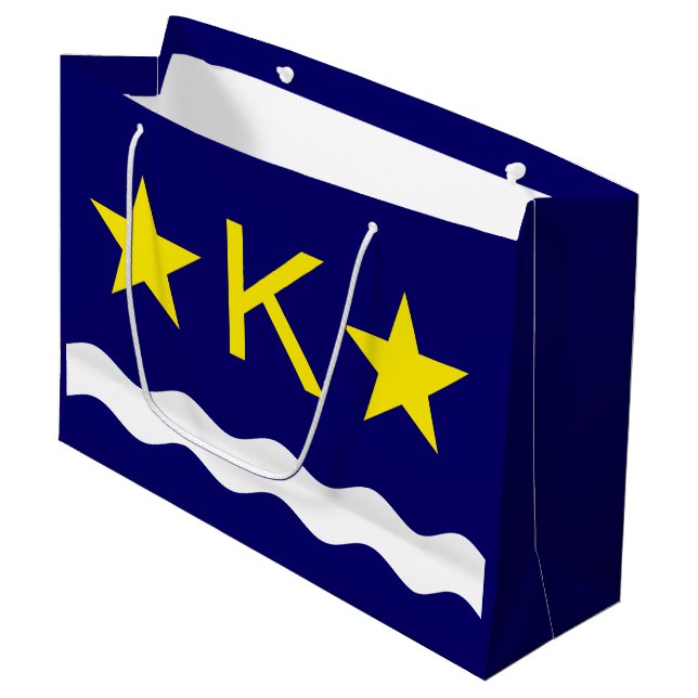 Flag Kinshasa, Kongo Große Geschenktasche Große Geschenktüte (Vorderseite Schrägansicht)