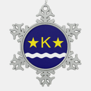 Flag Kinshasa, Kongo Schneeflocke Weihnachten-Weih Schneeflocken Zinn-Ornament