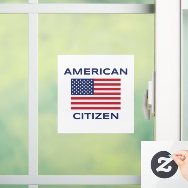 Flag-Klammer für amerikanische Bürger und Kühne US Fensteraufkleber (Zuhause)