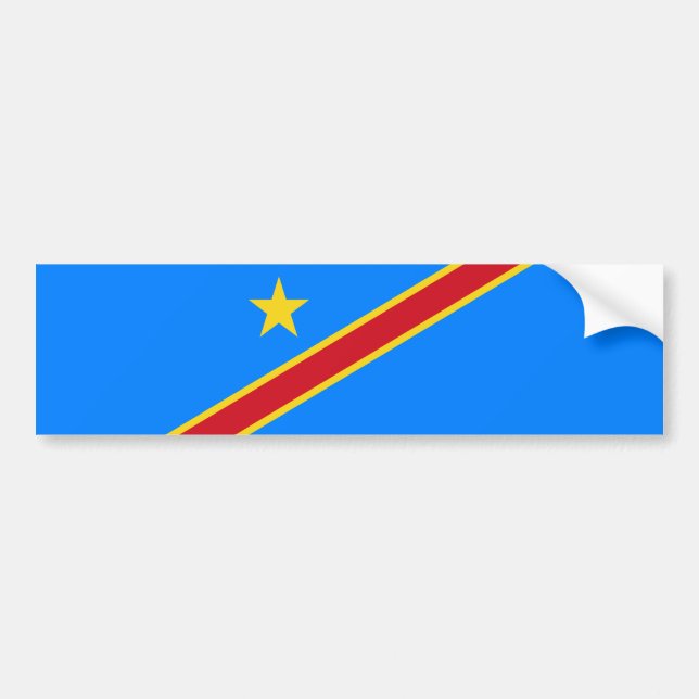Flag Kongo Kinshasa Autoaufkleber (Vorne)