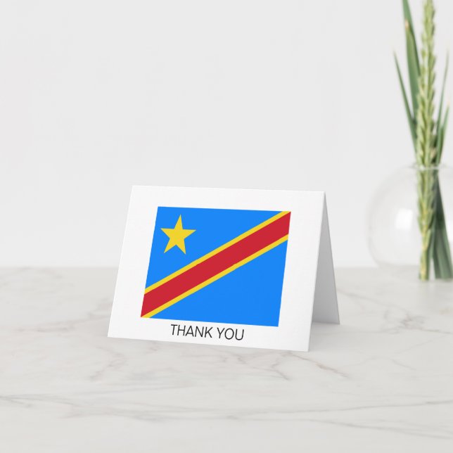 Flag Kongo Kinshasa Dankeskarte (Vorderseite)