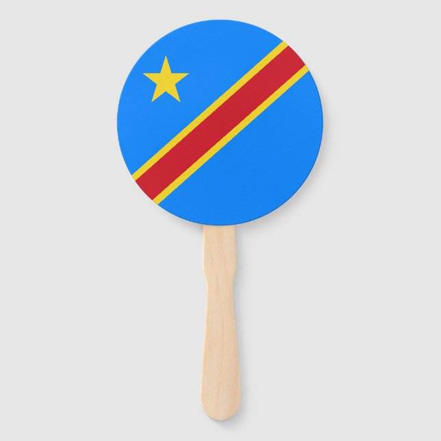Flag Kongo Kinshasa Fächer (Vorderseite)