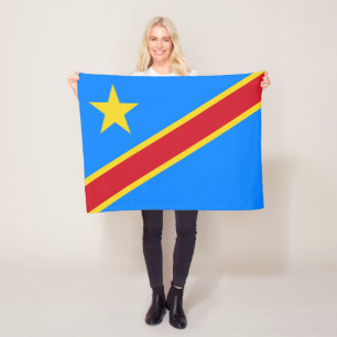 Flag Kongo Kinshasa Fleecedecke