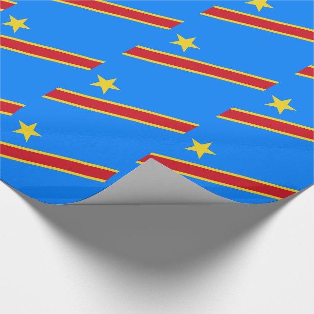 Flag Kongo Kinshasa Geschenkpapier (Ecke)