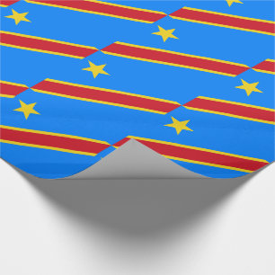 Flag Kongo Kinshasa Geschenkpapier