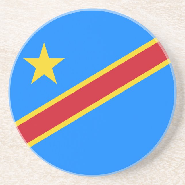 Flag Kongo Kinshasa Getränkeuntersetzer (Vorne)