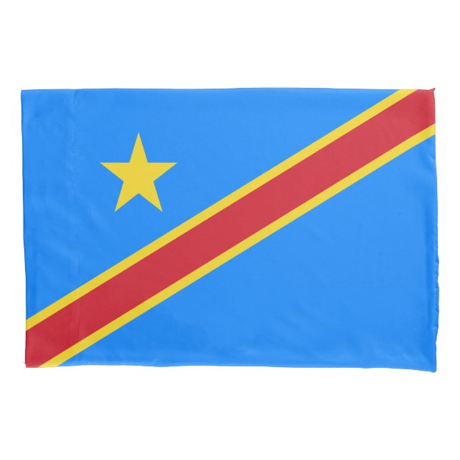 Flag Kongo Kinshasa Kissenbezug (Vorderseite)