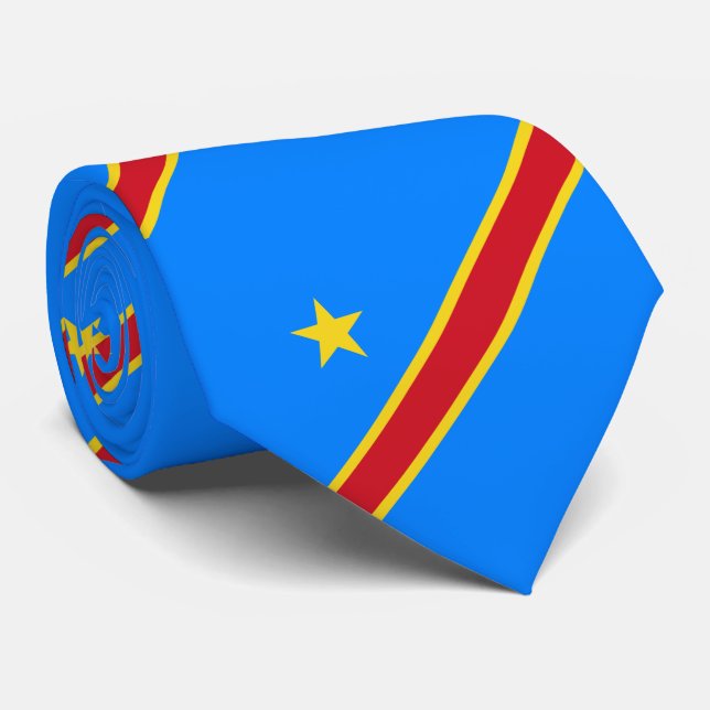 Flag Kongo Kinshasa Krawatte (Gerollt)