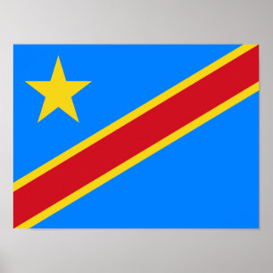 Flag Kongo Kinshasa Poster