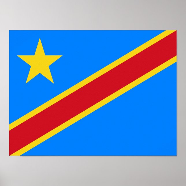 Flag Kongo Kinshasa Poster (Vorne)