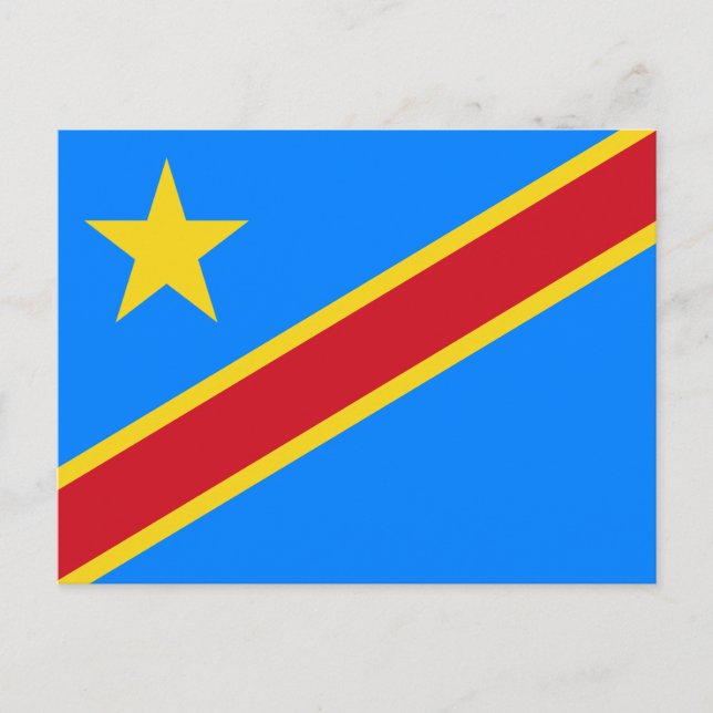 Flag Kongo Kinshasa Postkarte (Vorderseite)