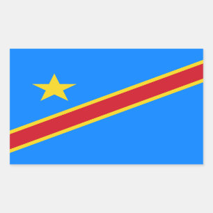Flag Kongo Kinshasa Rechteckiger Aufkleber