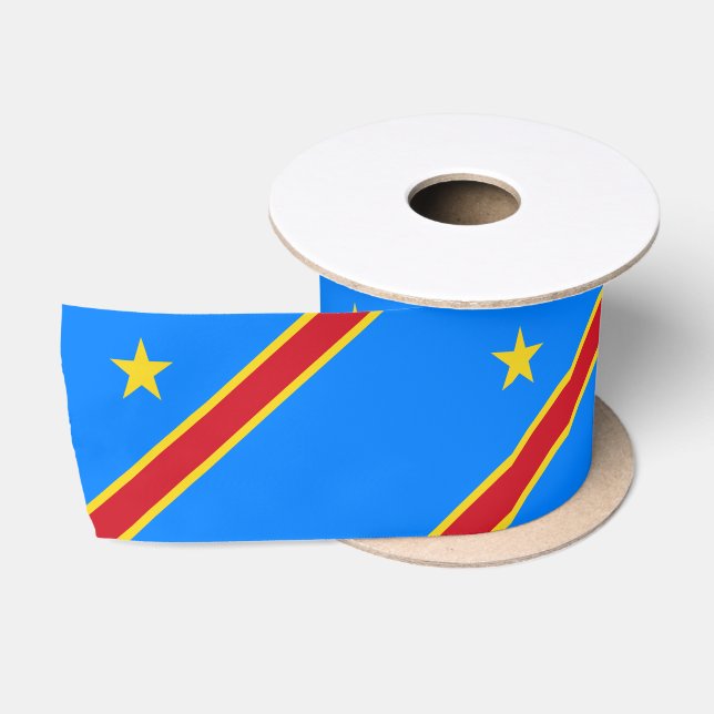 Flag Kongo Kinshasa Satinband (Spule)