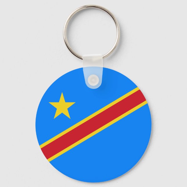 Flag Kongo Kinshasa Schlüsselanhänger (Vorderseite)