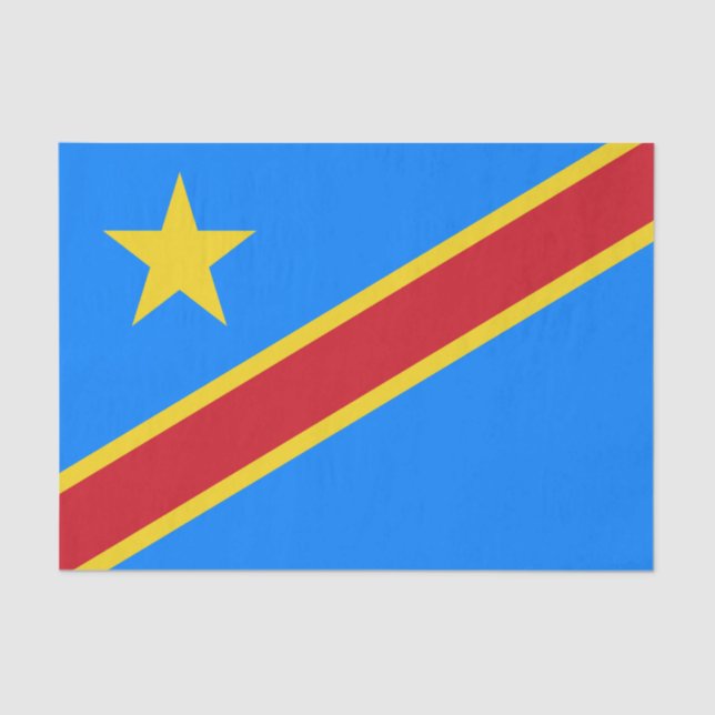 Flag Kongo Kinshasa Seidenpapier (Vorderseite)