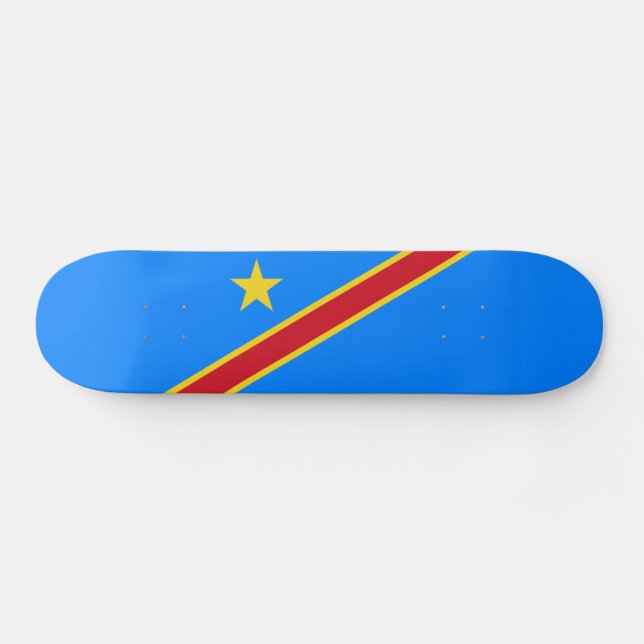 Flag Kongo Kinshasa Skateboard (Horizontal)