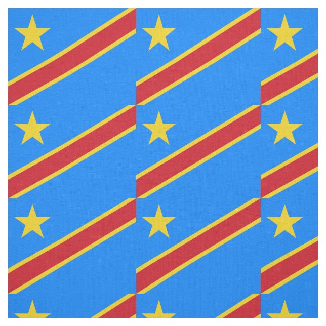 Flag Kongo Kinshasa Stoff (Muster)