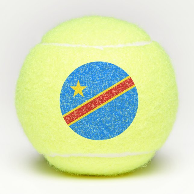 Flag Kongo Kinshasa Tennisbälle (Vorderseite)