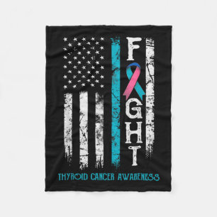Flag "Krebsbewusstsein Blauer Rosa Aquamarine Schl Fleecedecke