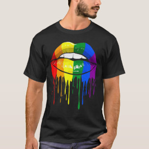 Flag "LGBT Pride Month Gay Lesbian Pride Lips" T-Shirt