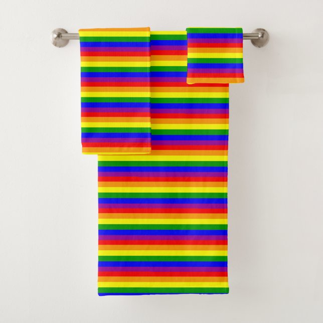 Flag LGBTQAI+ Regenbogenfarben Badhandtuch Set (Insitu)