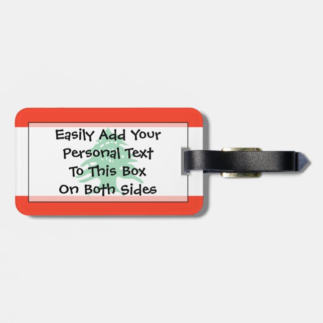 Flag Libanon Easy ID Personal Gepäckanhänger (Rückseite horizontal)