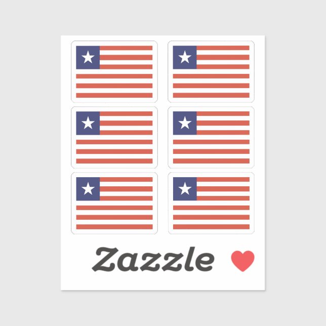 Flag Liberia Collection Packung mit 6 Aufkleber (Blatt)