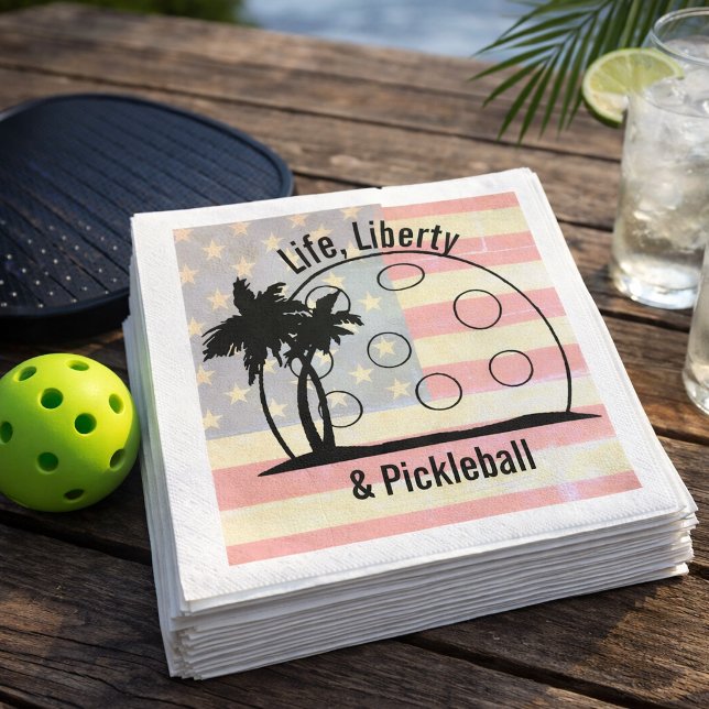 FLAG Life Liberty & Pickleball USA Serviette (Von Creator hochgeladen)